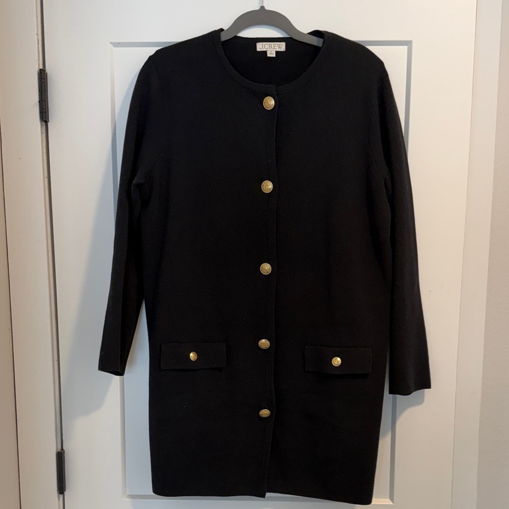 J. Crew Black Sweater with Gold Accents